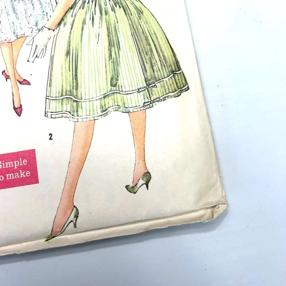 Simplicity Vintage 1959 Pattern #2958 Flare Swing Dress Miss Size‎ 16